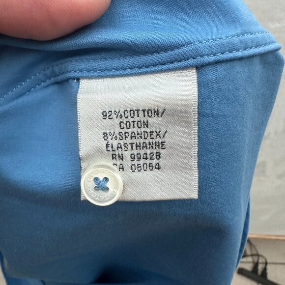 Bugatchi Shirt Mens M Blue Ooohcotton 8 Way Stretch Business Casual Button Down - Picture 5 of 8